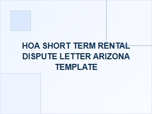Arizona Hoa Short-Term Rental Dispute Letter Template