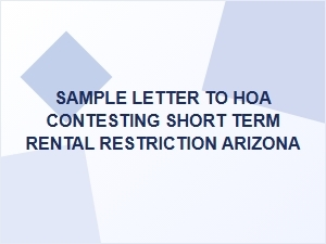 Contesting Short-Term Rental Restrictions in Arizona Hoas