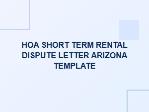 Arizona Hoa Short-Term Rental Dispute Letter Template