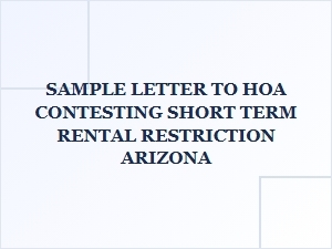 Contesting Hoa Short-Term Rental Restrictions in Arizona