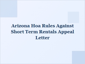 How to Appeal Arizona Hoa Rules Banning Short-Term Rentals