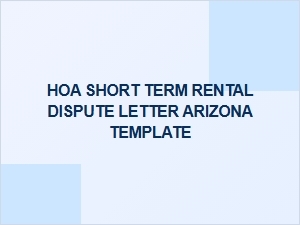 How to Write an Hoa Short-Term Rental Dispute Letter in Arizona