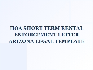 Hoa Short Term Rental Enforcement Letter Arizona Legal Template