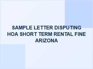 Disputing an Hoa Short-Term Rental Fine in Arizona